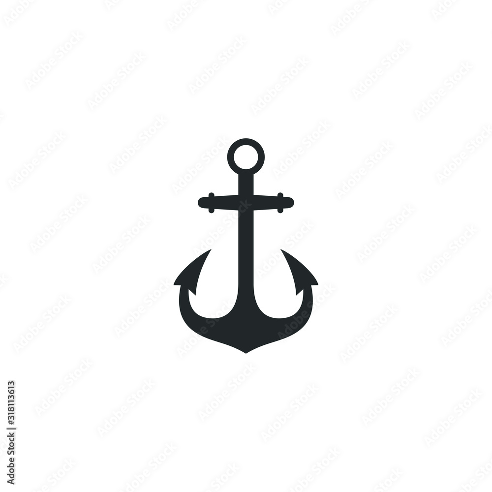 Aufkleber anchor icon template color editable. boat pirate helm nautical maritime symbol vector sign isolated 