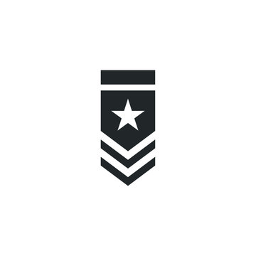 military rank icon template color editable. Ranking symbol vector sign isolated on white background illustration for graphic and web design.