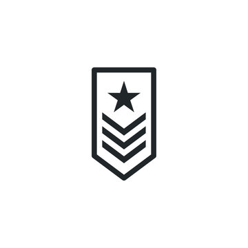 military rank icon template color editable. Ranking symbol vector sign isolated on white background illustration for graphic and web design.