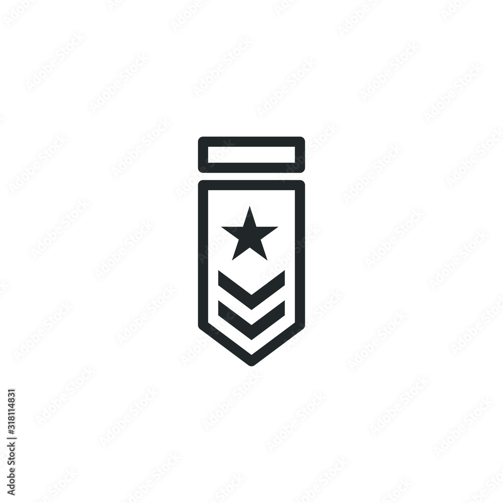 Poster military rank icon template color editable. ranking symbol vector sign isolated on white background 