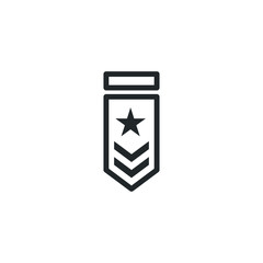 military rank icon template color editable. Ranking symbol vector sign isolated on white background illustration for graphic and web design.