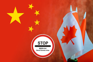Middle East Respiratory Syndrome Coronavirus chinese infection of an Canadian flag