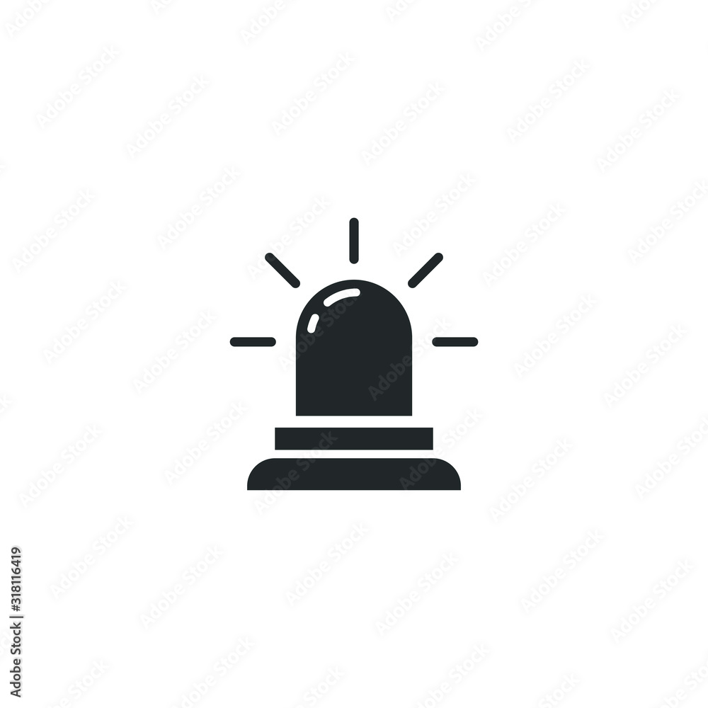Poster siren icon template color editable. siren Police symbol vector sign isolated on white background illustration for graphic and web design.
