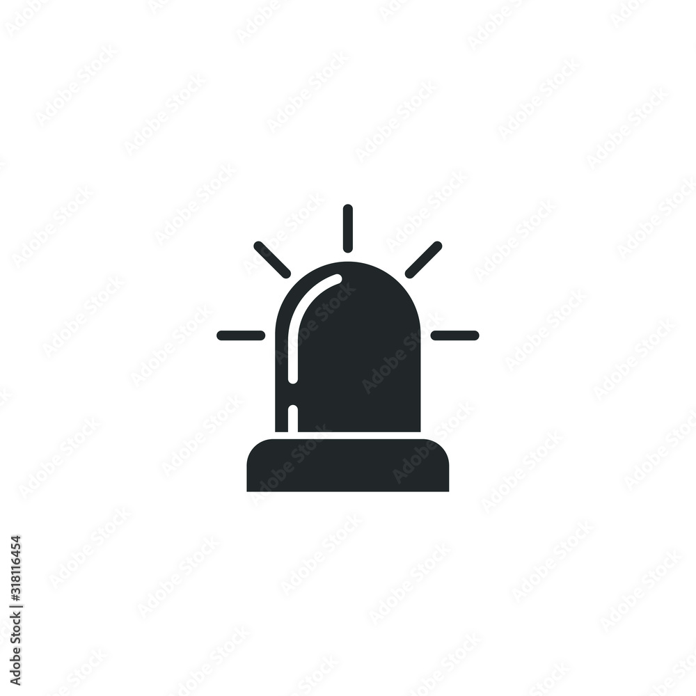 Poster siren icon template color editable. siren Police symbol vector sign isolated on white background illustration for graphic and web design.