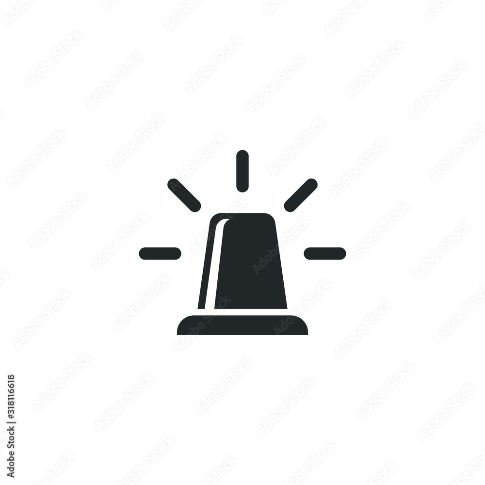 Poster siren icon template color editable. siren police symbol vector sign isolated on white background ill