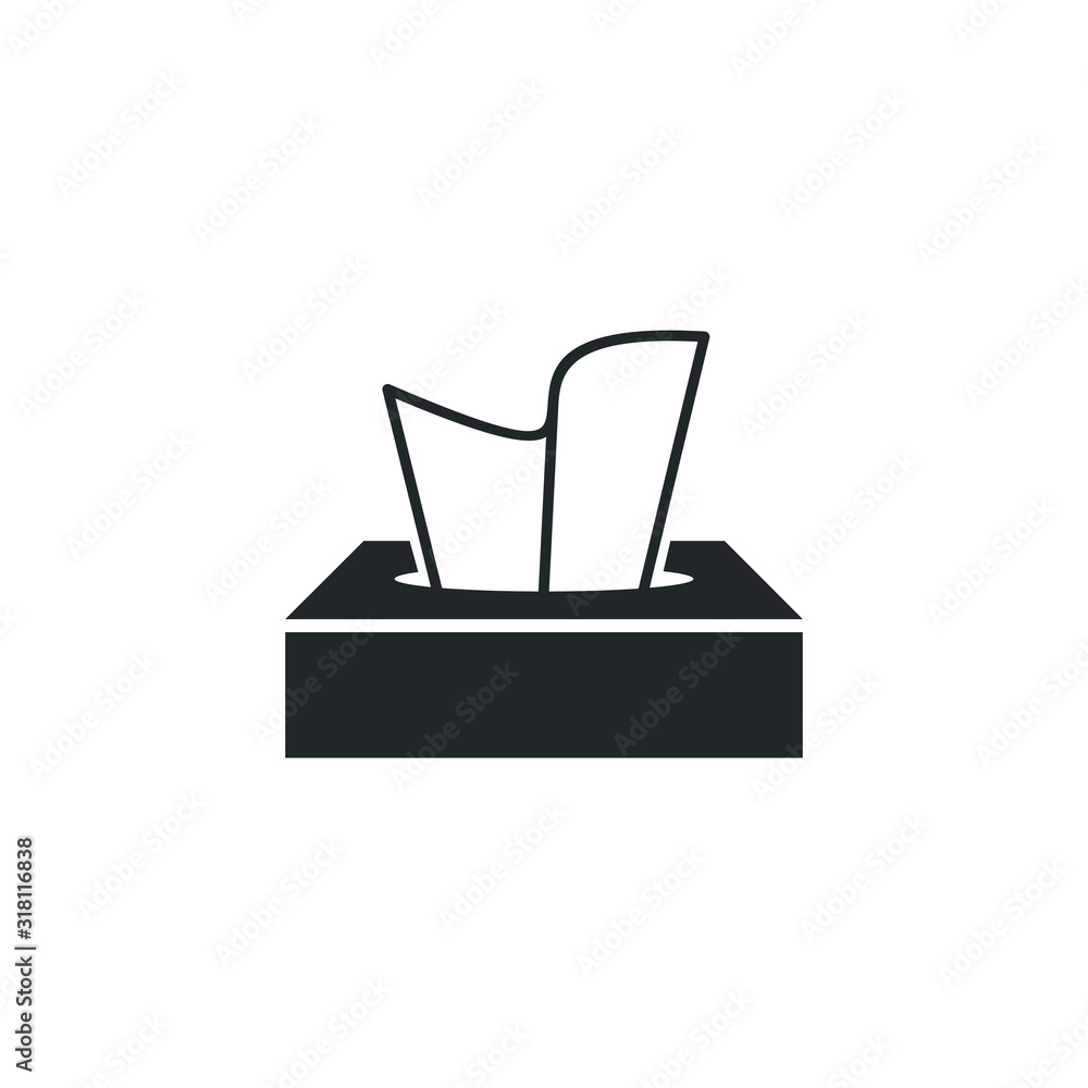 Aufkleber Tissue box icon template color editable. Tissue box symbol vector sign isolated on white background illustration for graphic and web design.