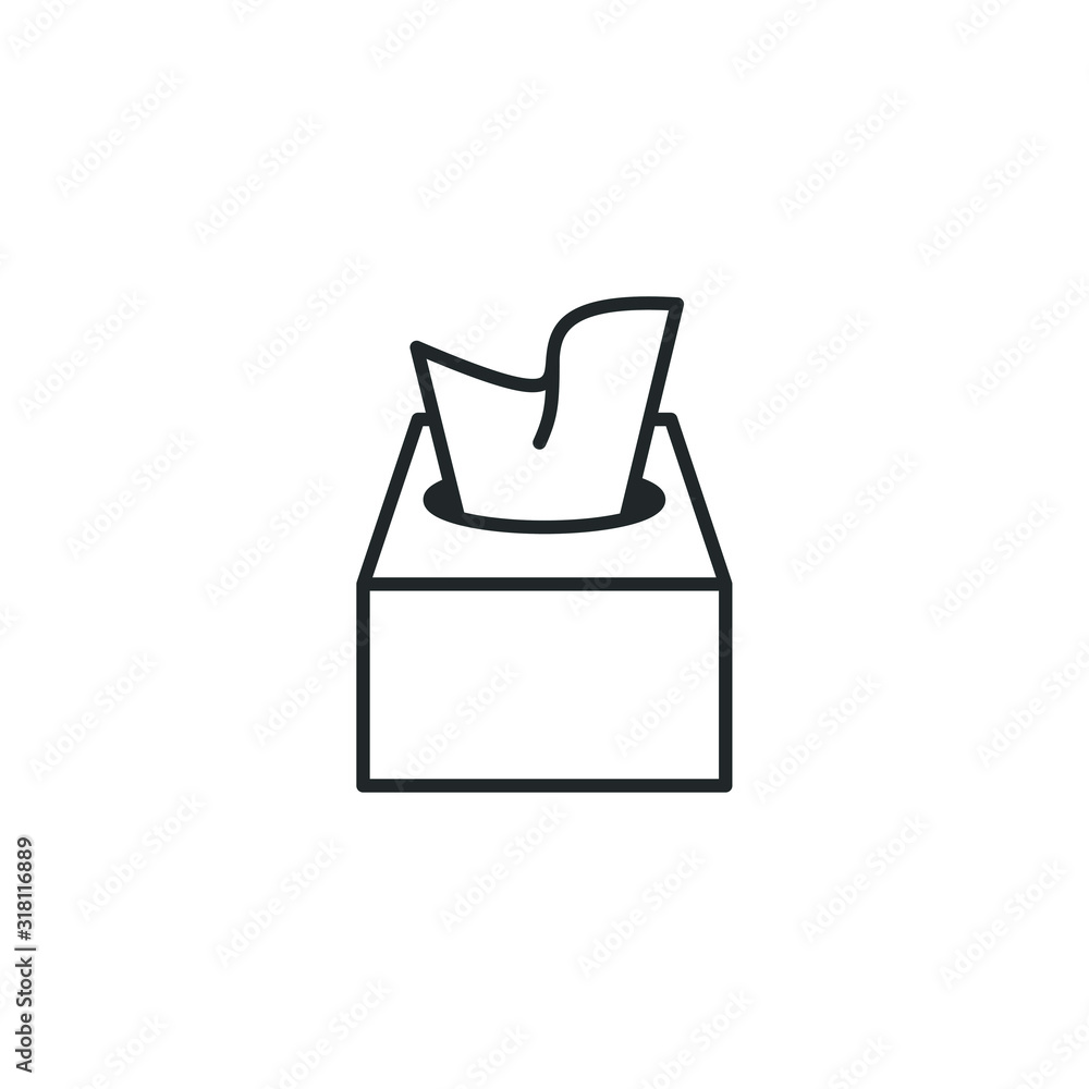 Poster Tissue box icon template color editable. Tissue box symbol vector sign isolated on white background illustration for graphic and web design.