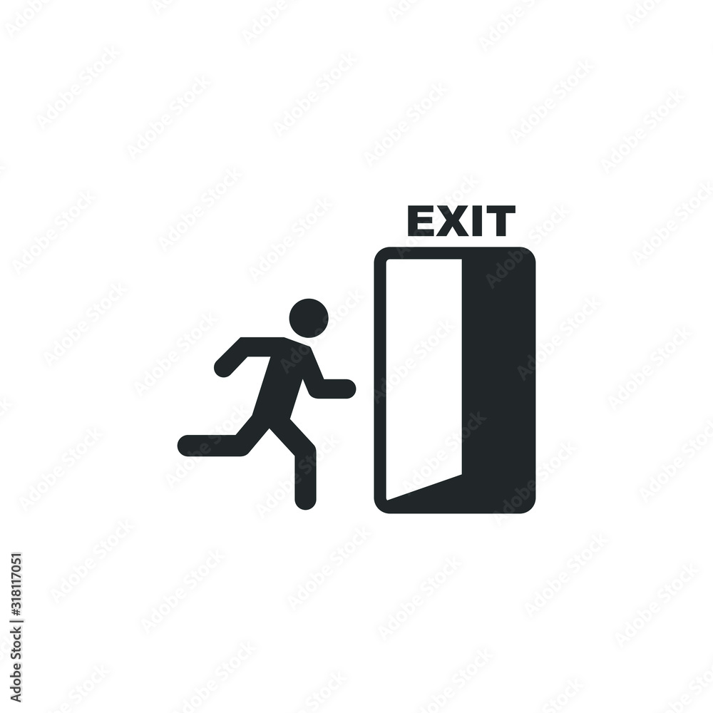 Aufkleber exit icon template color editable. exit symbol vector sign isolated on white background illustration
