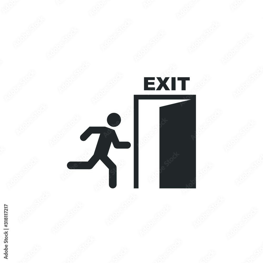 Fototapete exit icon template color editable. exit symbol vector sign isolated on white background illustration for graphic and web design.