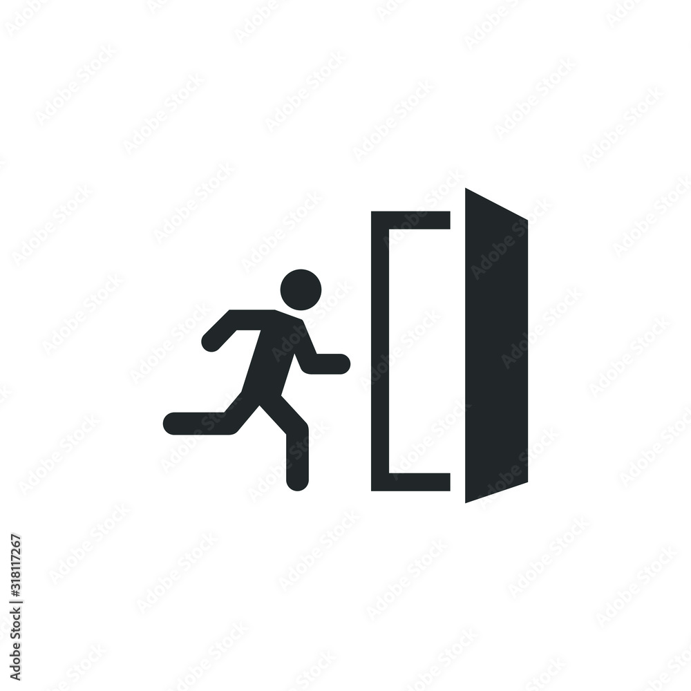 Aufkleber exit icon template color editable. exit symbol vector sign isolated on white background illustration