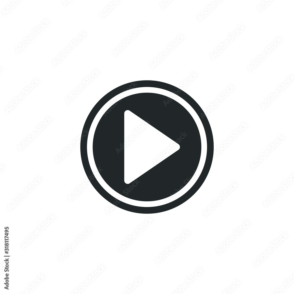 Fototapete play buttons icon template color editable. play buttons symbol vector sign isolated on white backgro