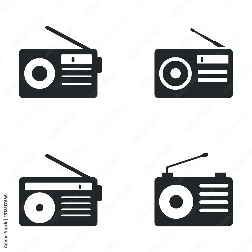 Aufkleber radio icon template color editable. radio symbol vector sign isolated on white background illustration for graphic and web design.