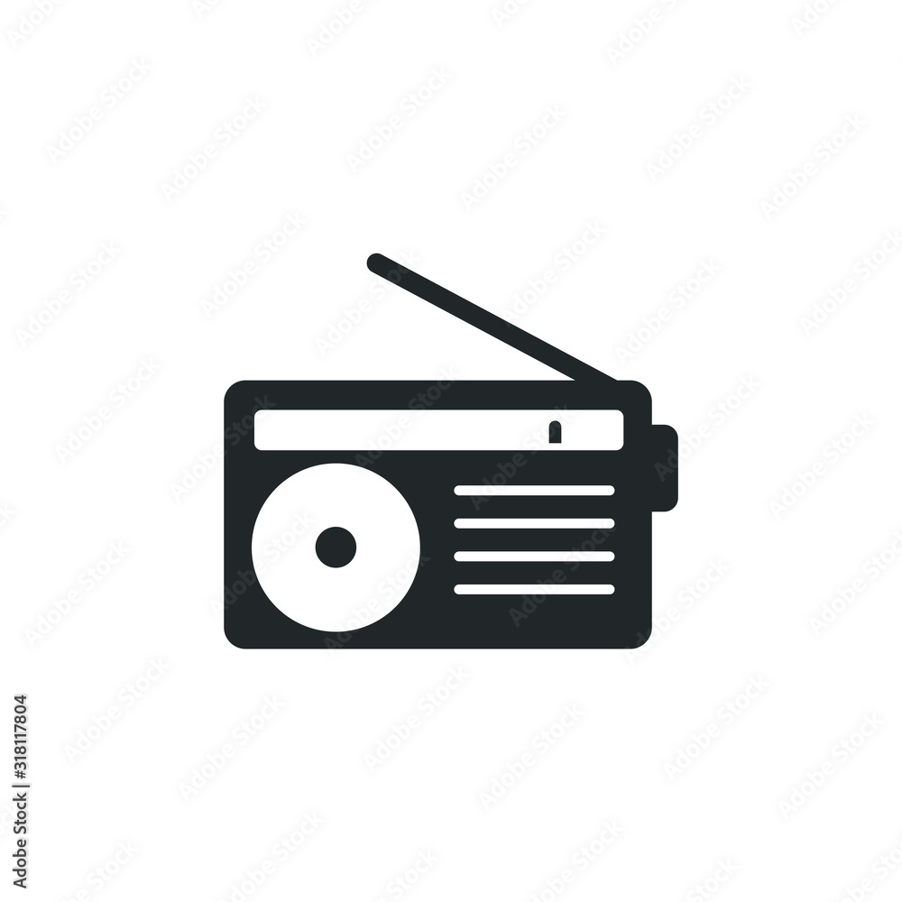 Aufkleber radio icon template color editable. radio symbol vector sign isolated on white background illustration for graphic and web design.