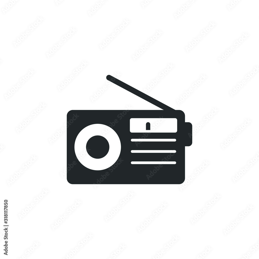 Poster radio icon template color editable. radio symbol vector sign isolated on white background illustrati