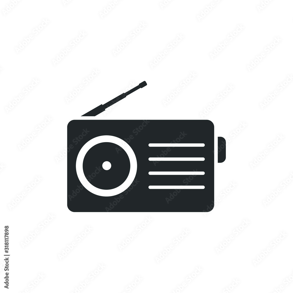 Aufkleber radio icon template color editable. radio symbol vector sign isolated on white background illustration for graphic and web design.