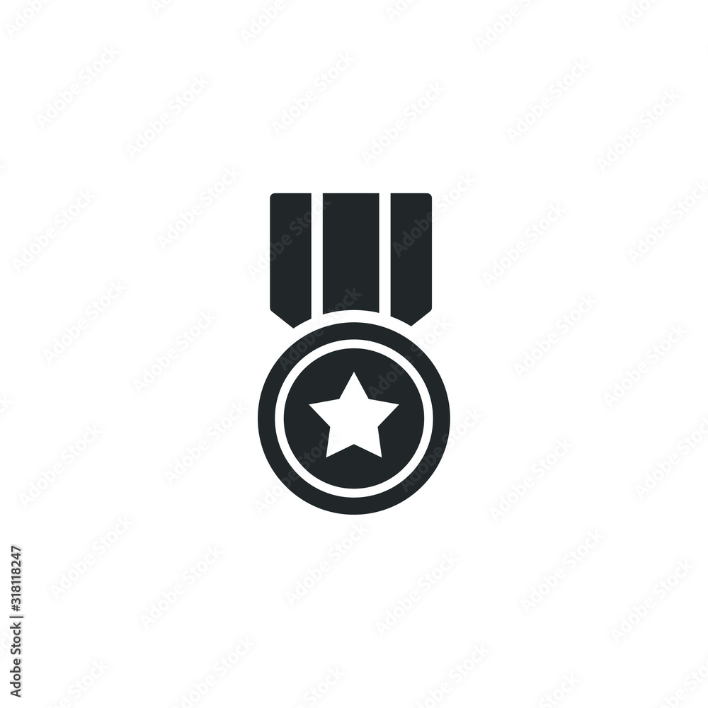 Poster guarantee or medal icon template color editable. medal symbol vector sign isolated on white backgrou
