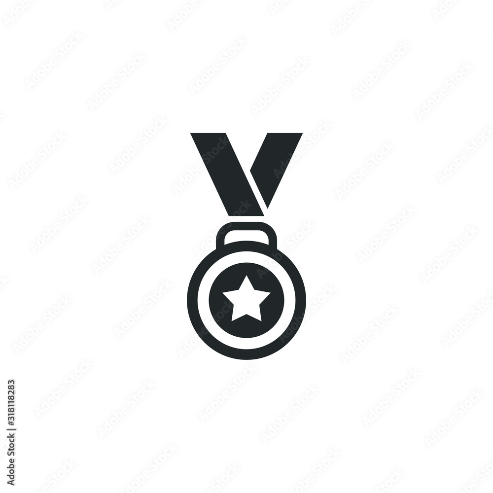 Poster guarantee or medal icon template color editable. medal symbol vector sign isolated on white backgrou