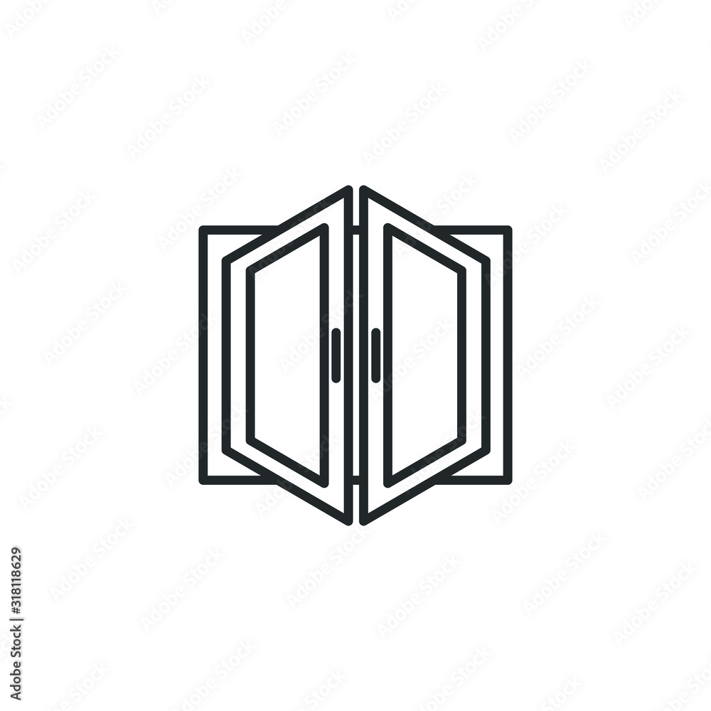 Poster window icon template color editable. visa, document, arrival. windows symbol vector sign isolated on