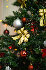 Christmas tree decoration, blurred background