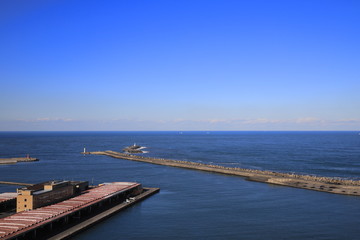 Aerial view from Choshi port tower / The Pacific