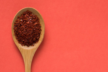 Ground Aleppo Pepper on a Spoon