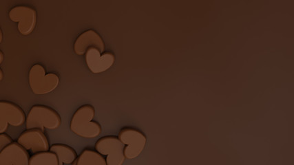 大量のハート型チョコレートの背景画像