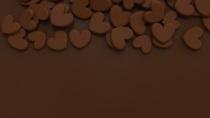 大量のハート型チョコレートの背景画像