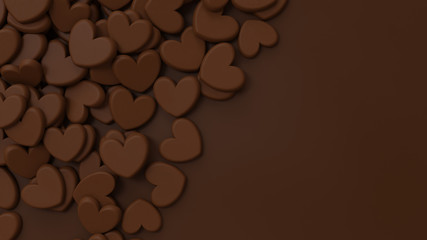 大量のハート型チョコレートの背景画像