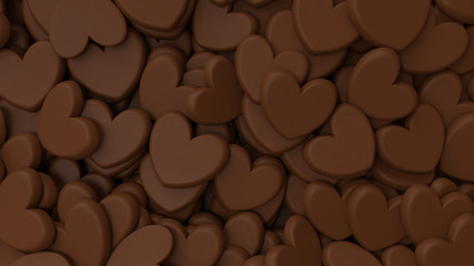 大量のハート型チョコレートの背景画像