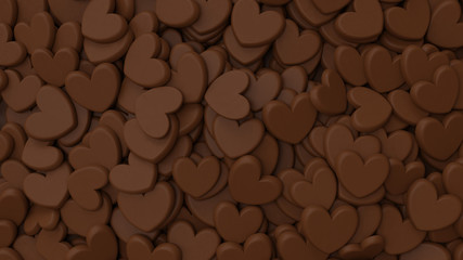 大量のハート型チョコレートの背景画像