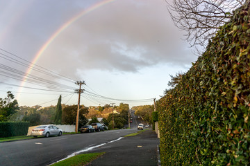 The double rainbow in sky
