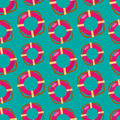 lifebuoy seamless pattern vector illustration background