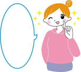 喜ぶ　輝く　女性　おしゃれなフレーム付き