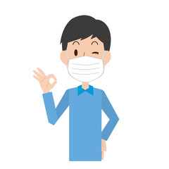 男性　予防　マスク　咳　風邪　OK