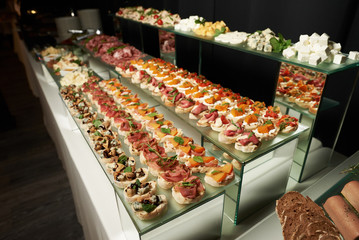 tray of various appetizers