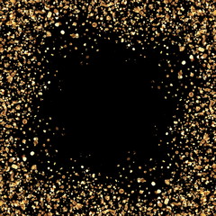 Gold luxury glittering abstract background on black