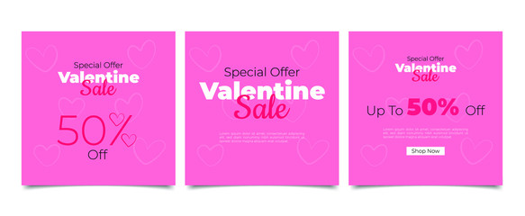 set of template banner valentine sale