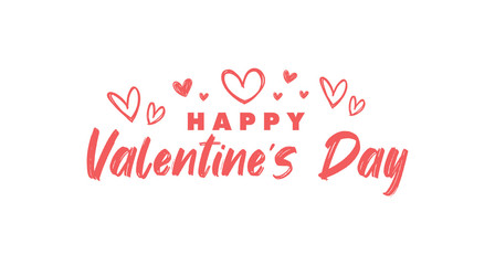 Valentine's day lettering design. Calligraphic love text with hearts. 