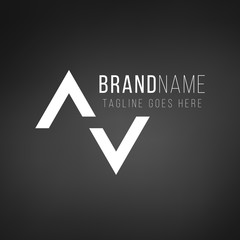 Arrows up down logo design template. direction flat business icon of company identity symbol concept. Stock Vector illustration isolated on black background.