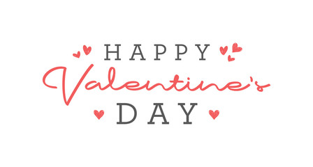Valentine's day lettering design. Calligraphic love text with hearts. 
