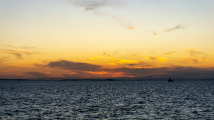 beautiful blue sky and clouds with sunlight