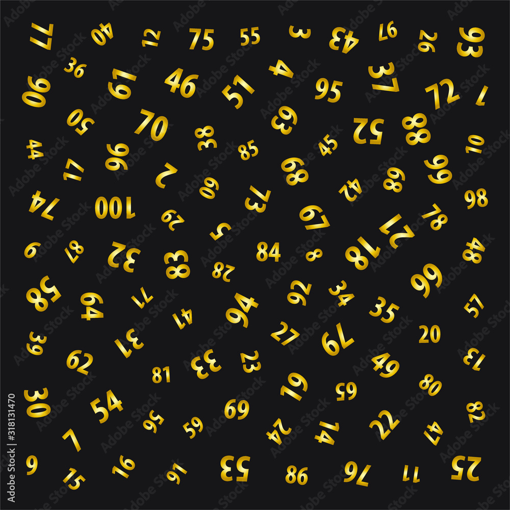 Poster random number 1-100 in rectangle shape, vector