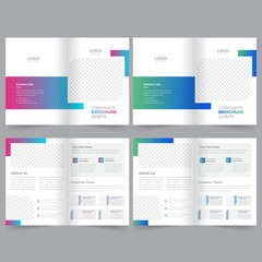 corporate business bifold brochure template