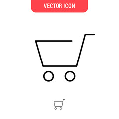 Shopping cart icon. E-commerce symbol. Online purchase pictogram. Shop trolley.