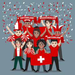 Group of Supporter from Switzerland National Football Team