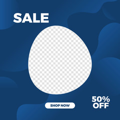 Modern and minimalist design banner promotion for social media post. Creative sale promotion design template. Square web banner with discount offer for digital marketing.