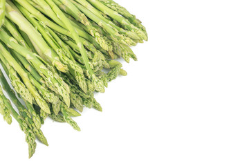 Fresh green asparagus (Asparagus officinalis) isolated on white background