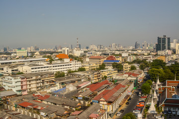 Beautiful scenery in the bird eye view center city of Bangkok the capital city of Thailand 