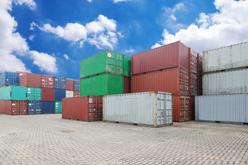 Stack of Cargo Containers at the docks