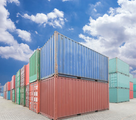 Fototapeta premium Stack of Cargo Containers at the docks